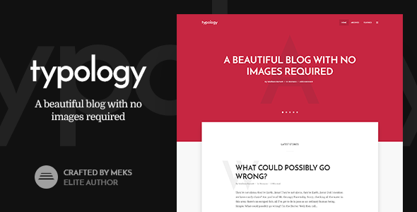 Typology - Text Based Minimal WordPress Blog Theme