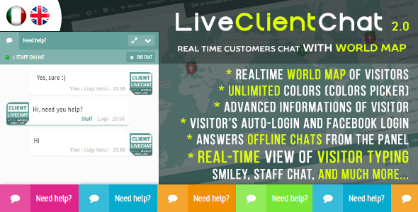 Live Client Chat v2.6 - Help Chat With Visitors Map