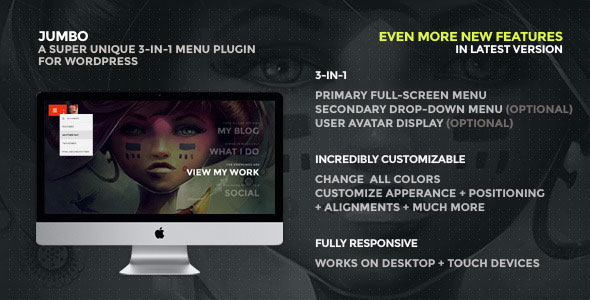 Jumbo v2.0 - A 3-in-1 full-screen menu for WordPress