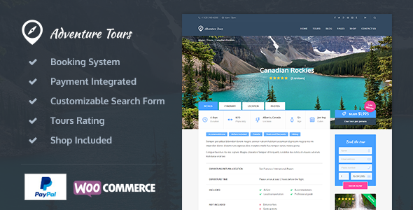 Adventure Tours v3.0.1 - WordPress Tour/Travel Theme