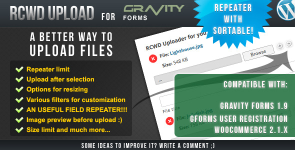 Rcwd Upload for Gravity Forms v1.1.7.0