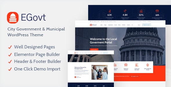 EGovt v1.0.9 - City Government WordPress Theme