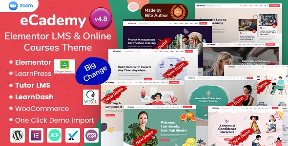 eCademy v4.8 - Elementor LMS & Online Courses Theme