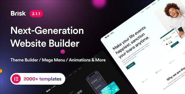 Brisk v2.1.1 - Multi-Purpose Elementor WordPress Theme