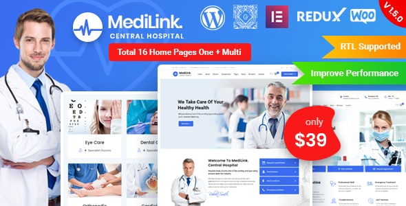 Medilink v1.5.6 - Health & Medical WordPress Theme