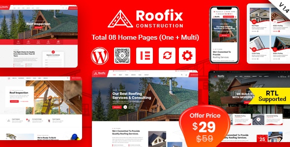 Roofix v1.4.2 - Roofing Services WordPress Theme