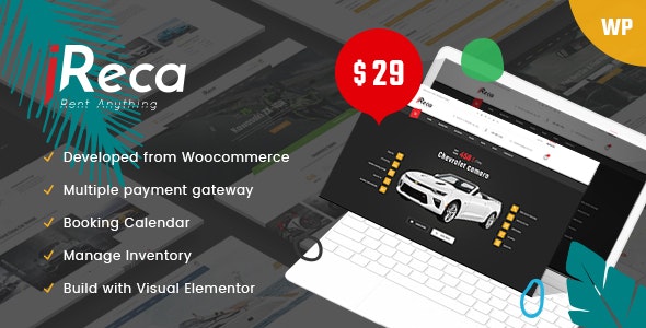 Ireca v1.3.7 - Car Rental Boat, Bike, Vehicle, Calendar WordPress Theme