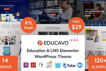 Educavo v2.7.2 - Online Courses & Education WordPress Theme