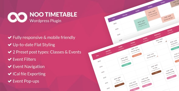 Noo Timetable v2.1.4 - Responsive Calendar & Auto Sync