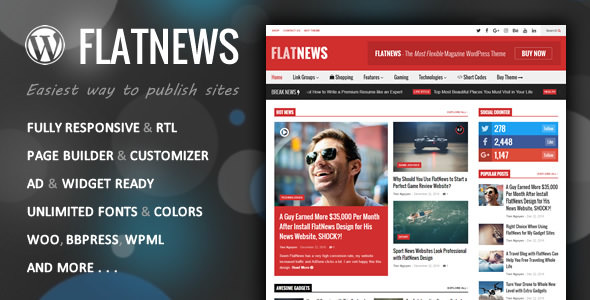 FlatNews v5.3 – Responsive Magazine WordPress Theme