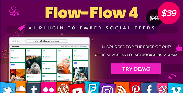 Flow-Flow v4.8.5 - WordPress Social Stream Plugin