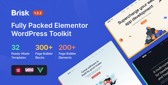 Brisk v2.1.0 - Multi-Purpose Elementor WordPress Theme