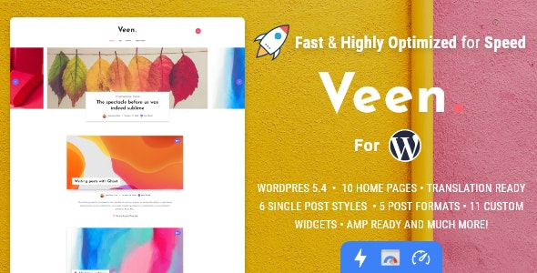 Veen v2.3.1 - Minimal & Lightweight Blog for WordPress