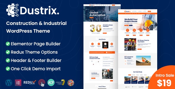 Dustrix v1.2.0 - Construction and Industry WordPress Theme