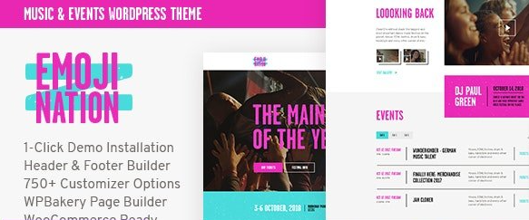 EmojiNation v1.0.4 - Night Club & Concert Event WordPress Theme