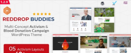 Reddrop Buddies v1.2.9 – Multi-Concept Activism & Blood Donation Campaign WordPress Theme