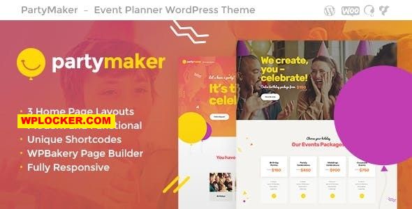 PartyMaker v1.1.6 - Event Planner & Wedding Agency WordPress Theme